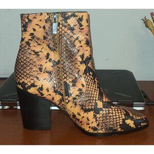 Steve Madden Booties 6.5M Women's Dallas Snakeskin Ankle Side Zip